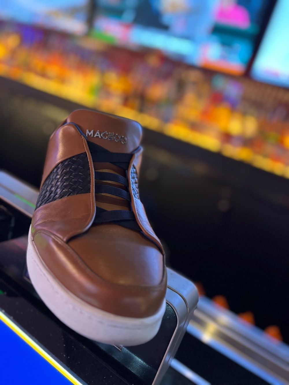 MACEOO Men's Brown Leather Casual Sneaker